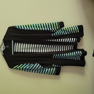 Fashque Studio Colorful Striped Mesh Cardigan Jacket